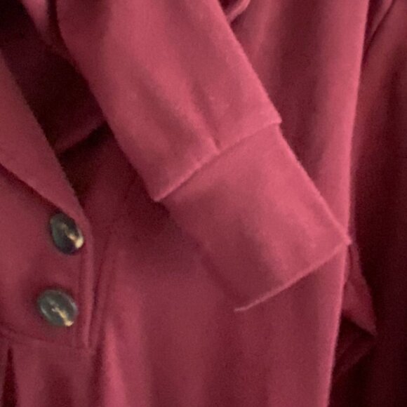 Gaharu Womens Swing Tunic With Notch Collar-Dark Red-Size Large-GUC - Picture 5 of 6